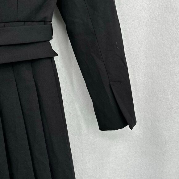 NWT Zara Black Box Pleat Belted Long Sleeve Collared Mini Blazer Dress Size XS - Picture 7 of 11